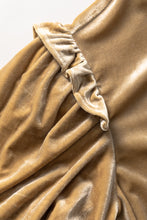 Cargar imagen en el visor de la galería, Light French Beige Frilly Puff Sleeve Mock Neck Blouse
