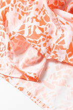 Load image into Gallery viewer, Orange Abstract Print Spaghetti Straps Backless Tiered Maxi Dress
