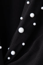 Load image into Gallery viewer, Black Pearls Embellished Twist Back Tee
