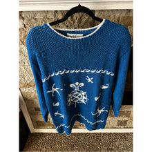 Load image into Gallery viewer, Melbourne 80s Vintage Nautical Blue Crewneck Sweater - Blue
