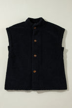 Cargar imagen en el visor de la galería, Black Sherpa Stand Collar Jacket Vest
