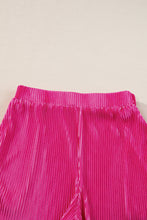 Load image into Gallery viewer, Bright Pink Casual Pleated Short Two-piece Set
