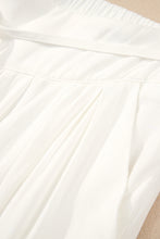 Load image into Gallery viewer, White Solid Drop Waist Pleated Wide Leg Casual Pants
