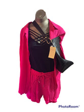 Load image into Gallery viewer, Hot Pink Linen 2 Piece Short Set
