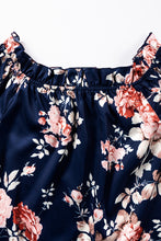 Cargar imagen en el visor de la galería, Blue Ruffle Off Shoulder Flounce Sleeve Floral Blouse
