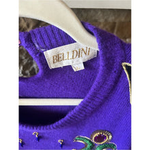 Load image into Gallery viewer, Vintage 80s Purple Embellished Angora Lambswool Sequins Knit Dress
