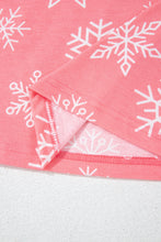 Load image into Gallery viewer, Pink Christmas Snowflake Print Two Piece Loungewear
