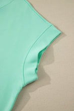 Cargar imagen en el visor de la galería, Mint Green Solid V-Neck Tee and Drawstring Plus Size Pants Set
