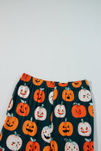 Cargar imagen en el visor de la galería, Orange Halloween Pattern Short Sleeve Shirt Pajama Set
