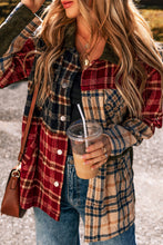 Cargar imagen en el visor de la galería, Red Mixed Plaid Patchwork Retro Shacket
