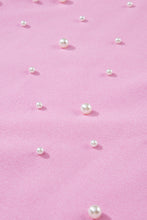 Cargar imagen en el visor de la galería, Baby Pink Pearl Detail Ribbed Crew Neck Sweatshirt
