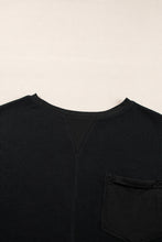 Cargar imagen en el visor de la galería, Black Waffle Knit Oversize Tee and Shorts Set
