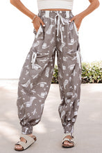 Cargar imagen en el visor de la galería, Khaki Western Cactus Cowgirl Hat Boot Printed Vintage Drawstring Jogger Pants
