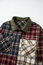 Load image into Gallery viewer, Red Mixed Plaid Patchwork Retro Shacket
