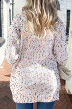 Load image into Gallery viewer, White Multicolor Dotted Rib Knit Long Sleeve Cardigan
