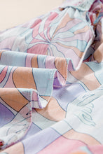 Cargar imagen en el visor de la galería, Pink Abstract Print Bubble Sleeve Smock Detail Blouse
