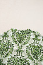 Load image into Gallery viewer, Green Vintage Floral Print Open Top and Shorts Outfit
