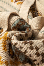 Load image into Gallery viewer, Khaki Western Pattern Knitted Button V Neck Cardigan Sweater
