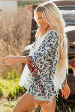 Load image into Gallery viewer, Multicolour Asymmetric Printed Patchwork Sleeve Peace Desert Graphic Top
