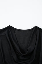 Cargar imagen en el visor de la galería, Black Cowl Neck Bat Sleeve T Shirt
