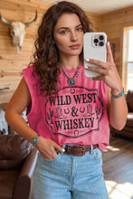 Cargar imagen en el visor de la galería, Bonbon Toner Washed Wild West Whiskey Print Sleeveless Muscle Top
