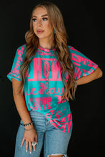 Load image into Gallery viewer, Green Howdy Cowboy Letter Printed Western Fashion Tee
