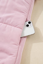 Load image into Gallery viewer, Pink Stand Neck Flutter Sleeve Snap Button Puffer Vest
