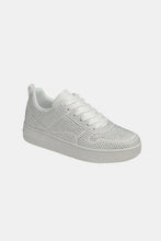 Cargar imagen en el visor de la galería, Forever Link Rhinestone Platform Flat Sneakers White
