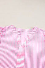 Load image into Gallery viewer, Pink Ricrac Block Accent Puff Short Sleeve Flowy Plus Dress
