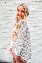 Load image into Gallery viewer, Multicolour Asymmetric Printed Patchwork Sleeve Peace Desert Graphic Top
