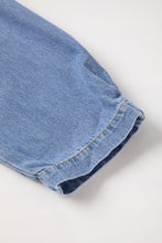 Load image into Gallery viewer, Dusk Blue Denim Ruffled Casual Top
