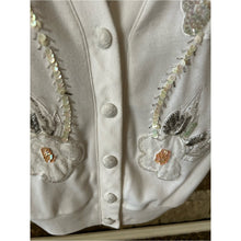 Load image into Gallery viewer, Vintage 80s Embellished Sequins Pearls Cardigan with Lace Buttons
