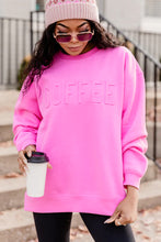 Load image into Gallery viewer, Bonbon COFFEE Letter Embossed Casual Sweatshirt
