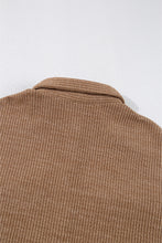 Load image into Gallery viewer, Dark Khaki Solid Color Corduroy Buttoned Long Sleeve Shacket
