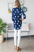 Load image into Gallery viewer, Heimish Full Size Roll-Tab Sleeve Star Print Top
