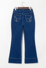Load image into Gallery viewer, Sail Blue Center Seam Deep Wash Straight Jeans
