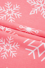 Load image into Gallery viewer, Pink Christmas Snowflake Print Two Piece Loungewear
