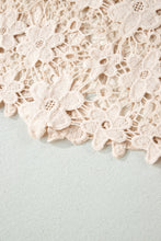 Load image into Gallery viewer, Beige Sheer Hollowed Floral Lace Hem Patchwork Loose Halter Summer Dress
