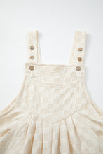 Load image into Gallery viewer, Beige Checkered Pocketed High Waist Wide Leg Overall
