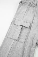 Cargar imagen en el visor de la galería, Light Grey Drawstring Waist Cargo Sweatpants
