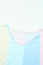 Cargar imagen en el visor de la galería, Multicolor Striped Color Block Tiered Baby Doll Mini Dress
