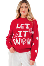 Load image into Gallery viewer, Red Dahlia LET IT SNOW Graphic Christmas Holiday Loose Sweater
