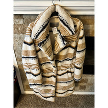 Load image into Gallery viewer, Brand New Torrid Aztec Cream &amp; Tan Striped Teddy Coat
