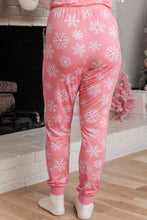 Load image into Gallery viewer, Pink Christmas Snowflake Print Two Piece Loungewear
