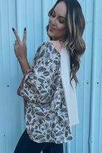 Load image into Gallery viewer, Multicolour Asymmetric Printed Patchwork Sleeve Peace Desert Graphic Top
