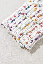 Load image into Gallery viewer, White Multicolor Dotted Rib Knit Long Sleeve Cardigan

