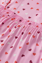 Cargar imagen en el visor de la galería, Pink Valentine Heart Shape Print Plus Size Sleepwear
