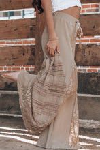 Load image into Gallery viewer, Smoke Gray Boho Lace Patchwork Wide Leg High Waist Pants
