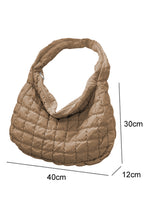 Load image into Gallery viewer, Nude Beige Quilted Zipper Large Shoulder Bag
