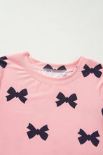Load image into Gallery viewer, Pink Bow Printed Short 2pcs Lounge Set
